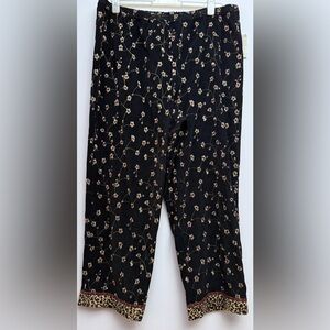 Floral Black Women's Trousers